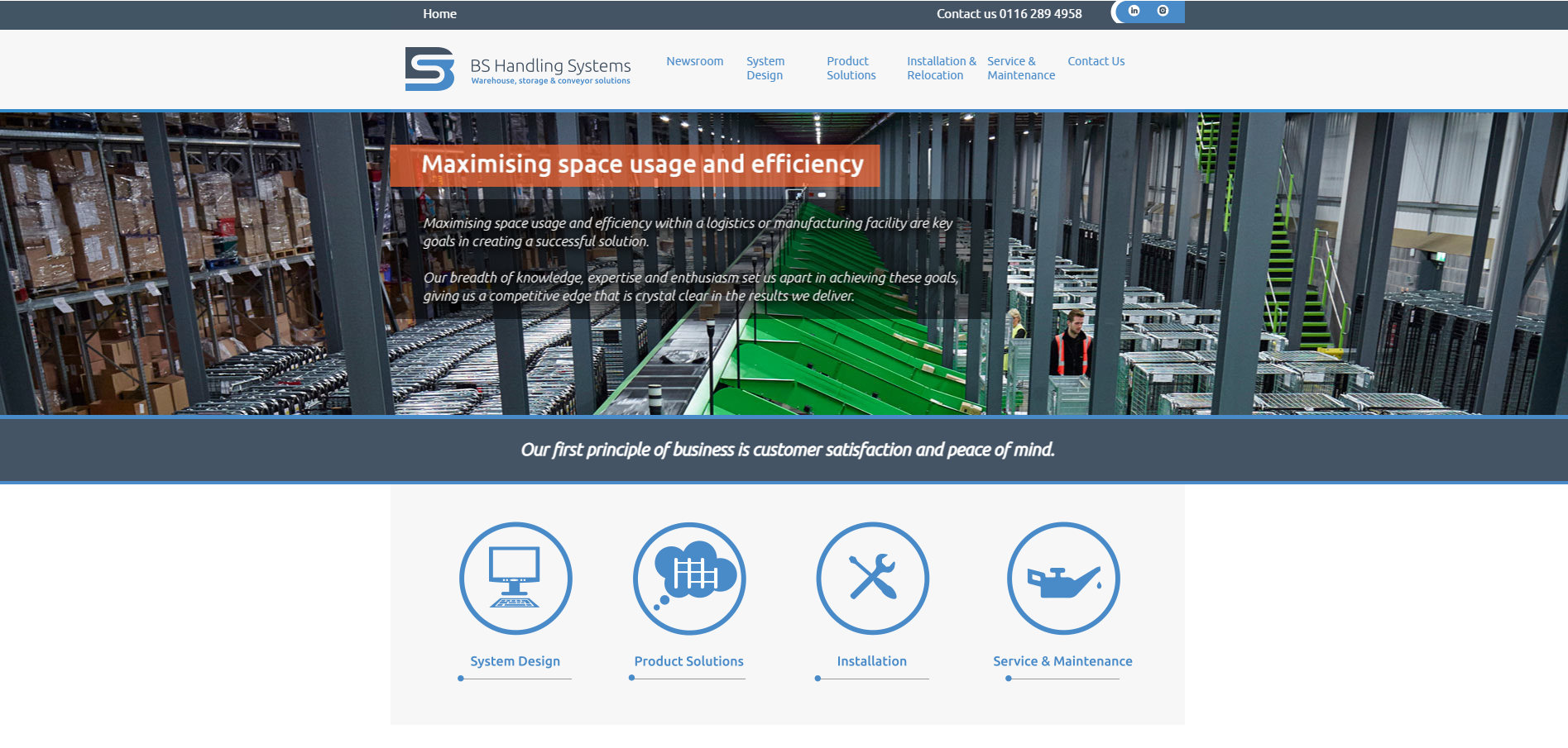 bs handling systems website design