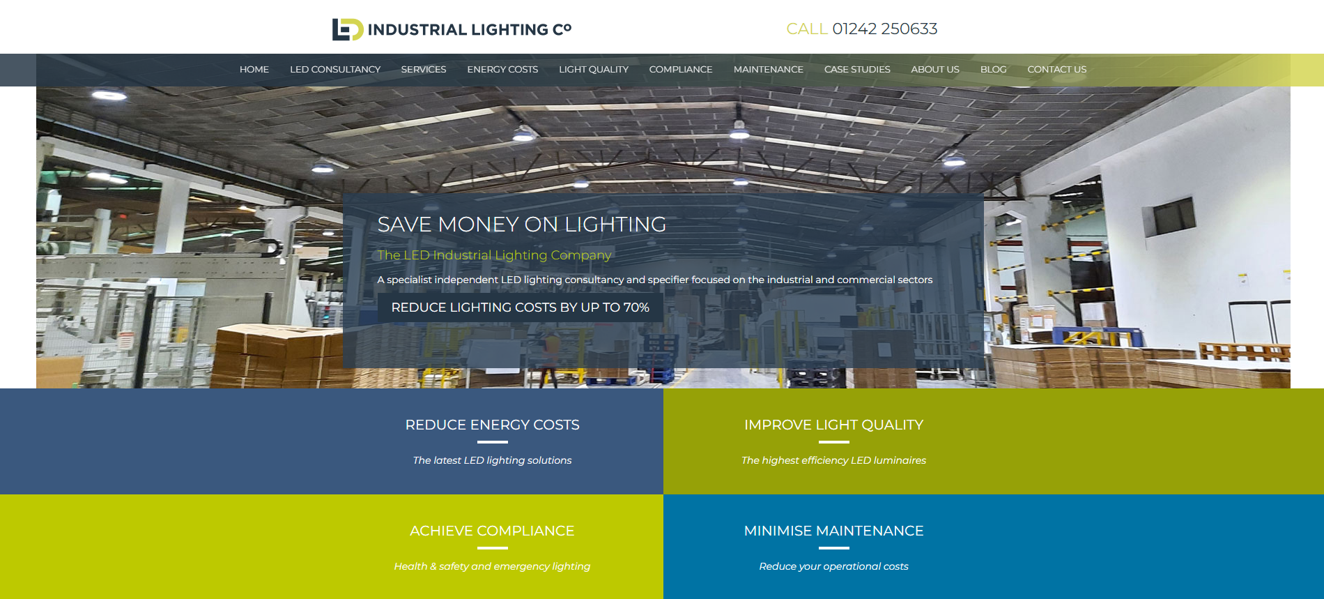 led industrial lighting website design